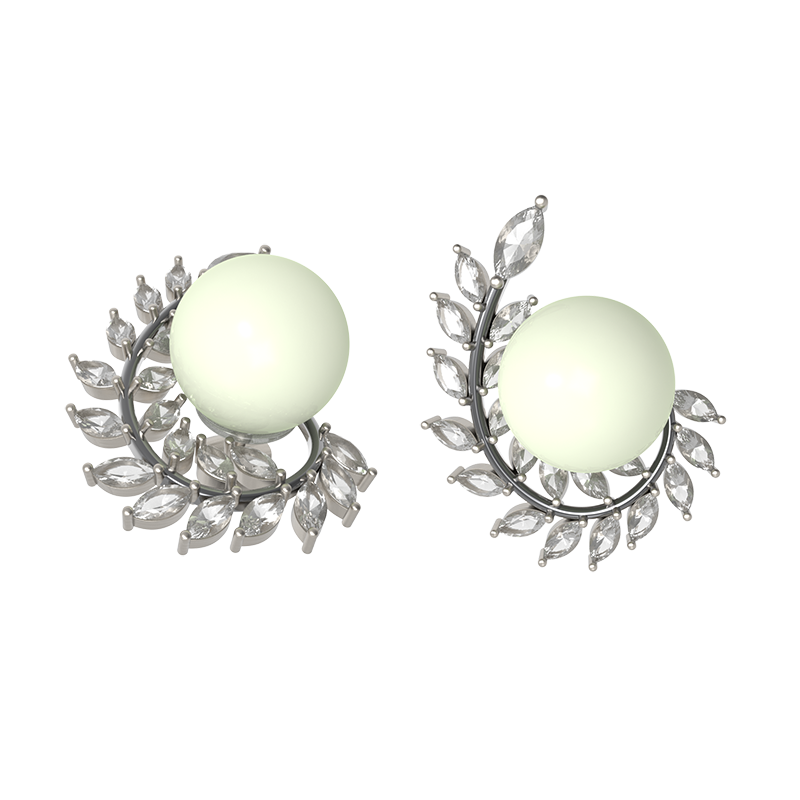 Earring with 12mm Pearl  LE287