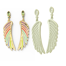 Загрузить изображение в средство просмотра галереи, Feather Earring with MQ Stones 6x3mm MLNE06
