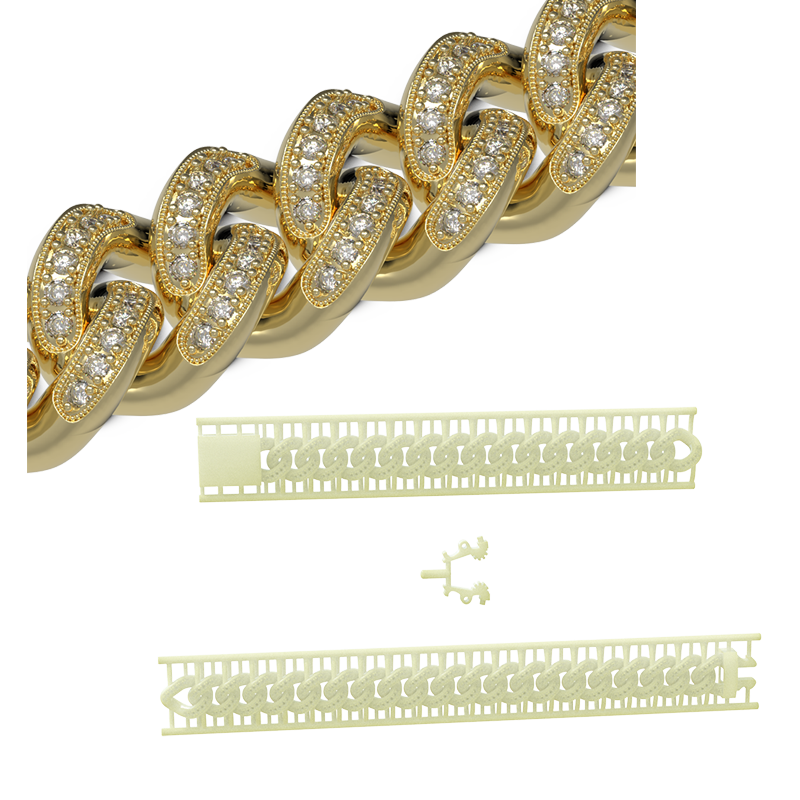 Bracelet  210mm Length 8.3mm Width with 1mm stone SWDB-075-W8.3-039