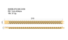 Загрузить изображение в средство просмотра галереи, Bracelet  210mm Length 8.3mm Width with 1mm stone SWDB-075-W8.3-039
